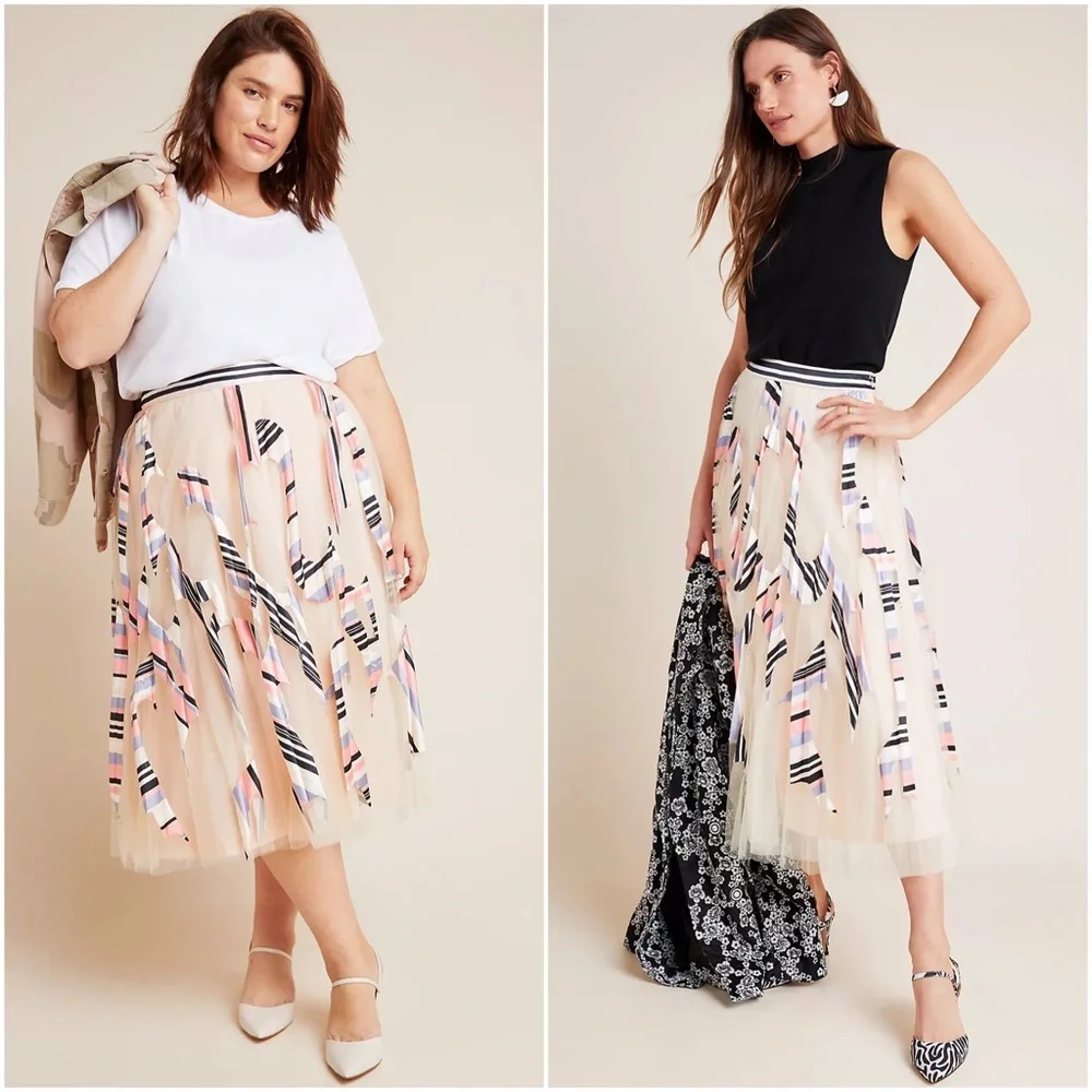 ANTHROPOLOGIE GEISHA DESIGNS Pleated Tulle Skirt Skirt